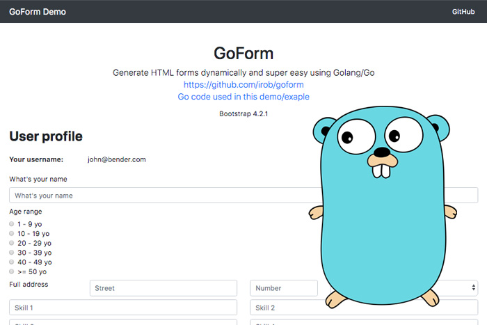 GoForm, Generación dinámica de formularios con Golang/Go